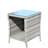 Tempered Glass Top Coffee Table For Patio In Grey , 19.71x19.71x21in, Water & Protected, Assembly Clear With Frame, Required-1633950471