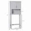 Armoire de rangement moderne au-dessus de la toilette, organisateur de salle de bain à double porte avec tablette réglable intérieure et tablette ouverte