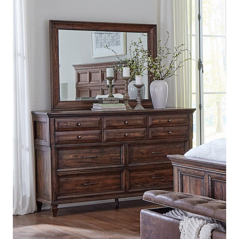 Miroir de commode Damarrea, Brun