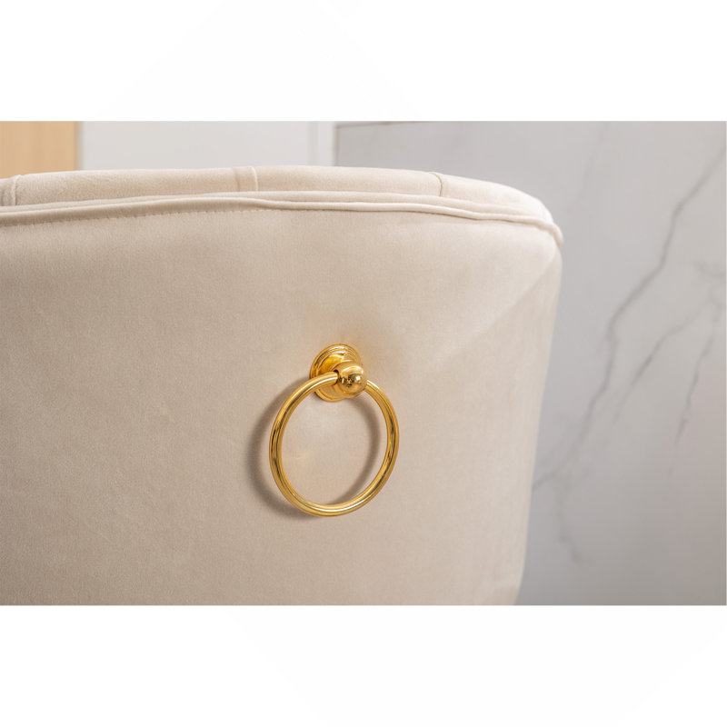 Tabouret de comptoir pivotant rembourré 28 po Celestia, Beige