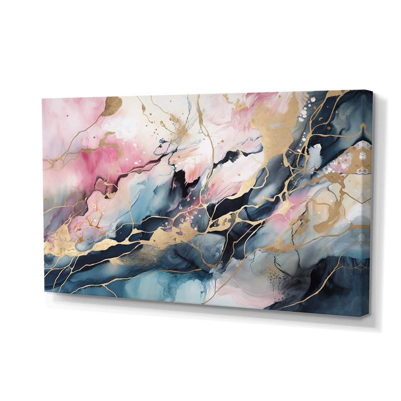 Exploring The Depths Of Blue Geode I - Abstract Marble Canvas Art Print