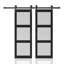Porte de grange coulissante double en verre trempé givré 3-Lite 42 po. X 84 po. Avec poignée de quincaillerie-126023151-126023153