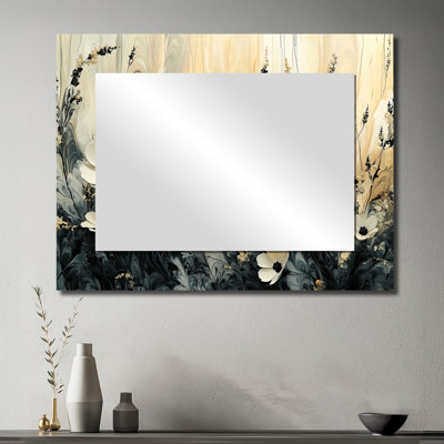 Minimalisme Dahlia fleur crème lueur - Art mural miroir floral - imprimé sur métal