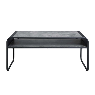 Table basse à structure en métal avec tablette ouverte