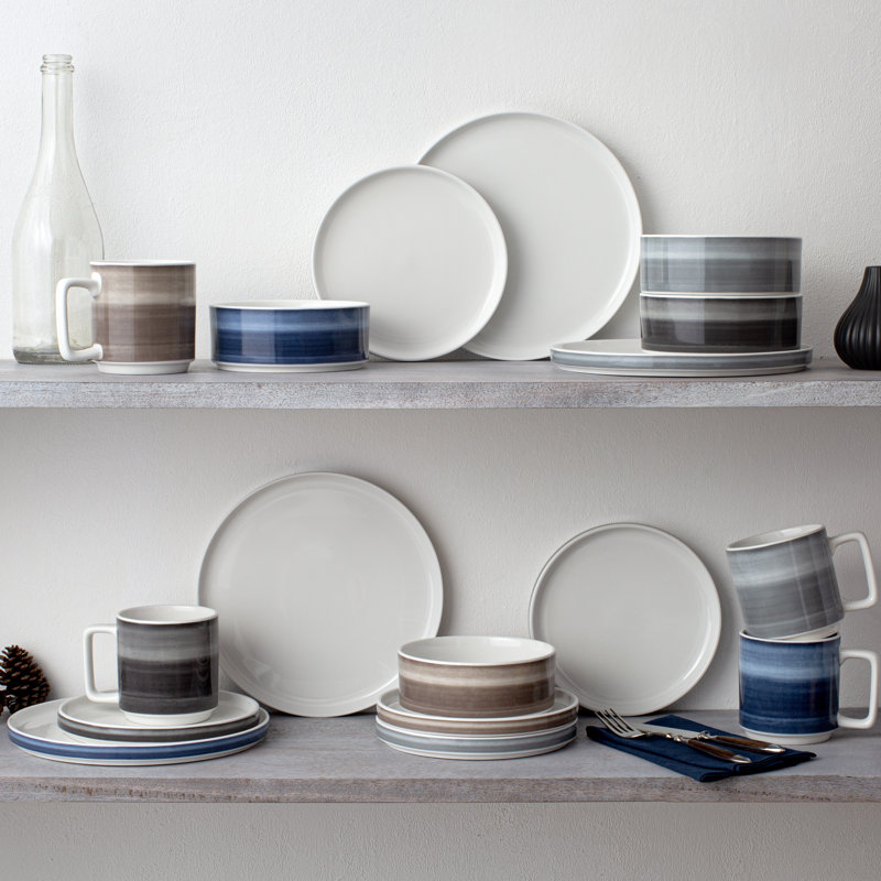 Noritake Colorstax Ombre Stax Mini Plates, 3.75", Charcoal