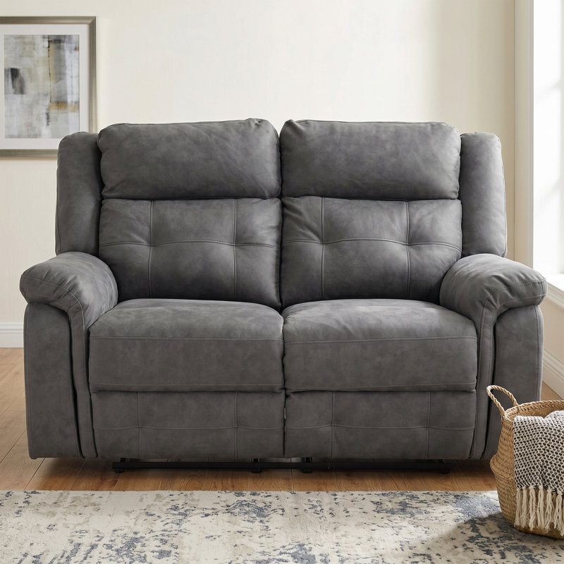 Bonachea 2 Seater Reclining Loveseat, Dark Grey