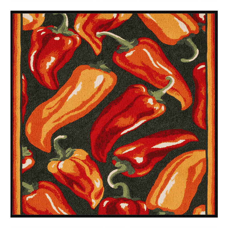  Tapis lavable piments Habanero, Carré 8 pi