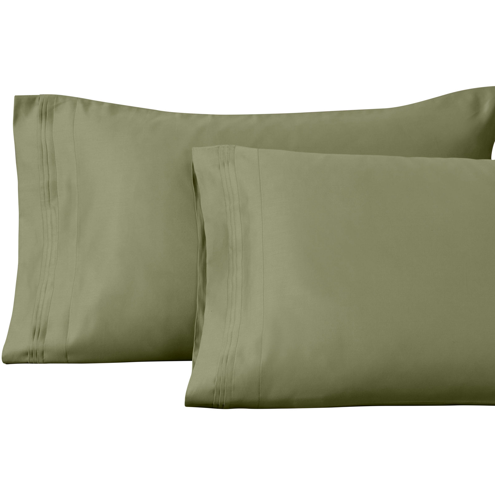 Arling Cotton Pillowcase, Sage, Standard Pillowcase