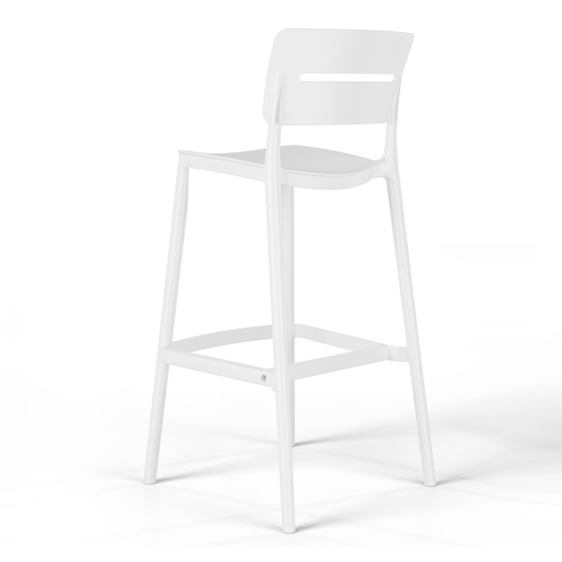Delron 39.75'' H Seat Height Outdoor Bar Stool, White