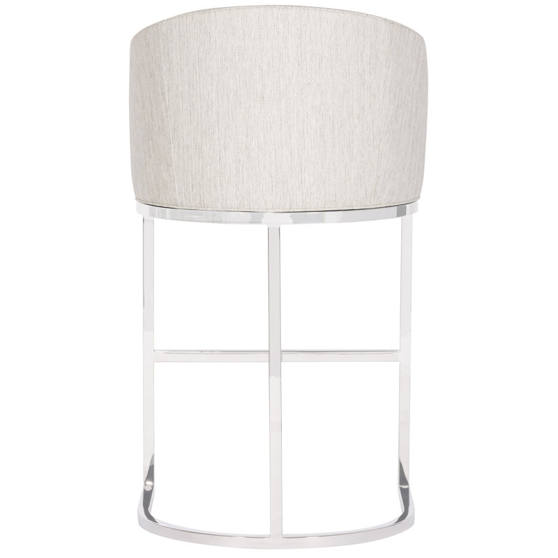 Upholstered Stool, Polished Nickel, Bar Stool (33" Seat Height)
