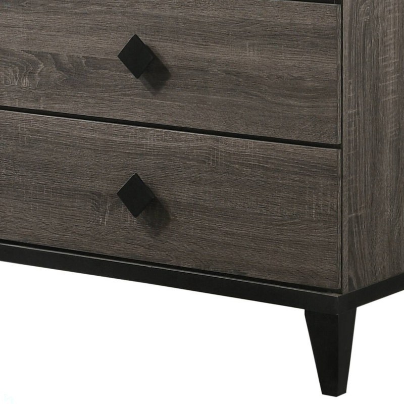 Commode en faux marbre et dessus en chêne gris rustique Avantika