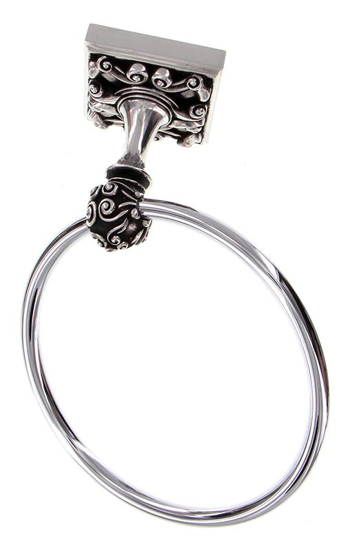 Sforza Towel Ring, Antique Silver