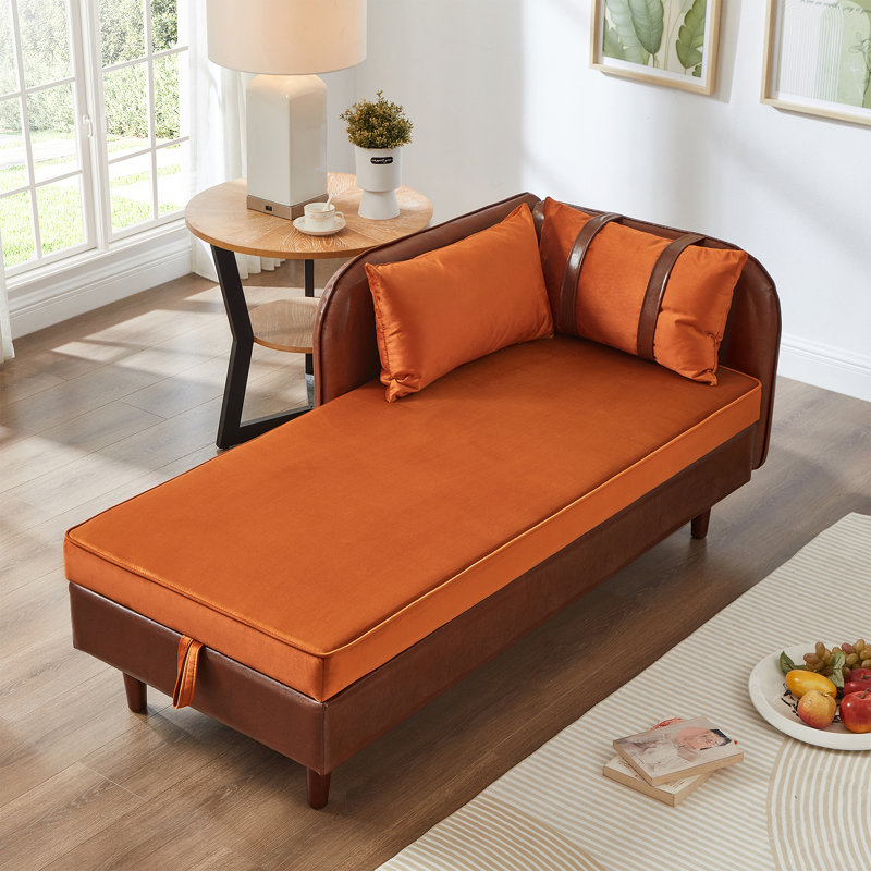 Chaise longue avec rangement Modern Upholstery, Orange