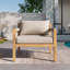 Chaise de loisir d'extérieur en bois d'acacia et corde beige - Spacieuse, confortable et polyvalente pour tout patio
