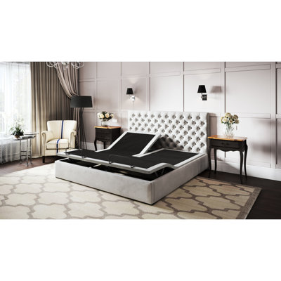 Twin Xl Adjustable Bed Base Btx5 - Head And Foot Adjustable, 4 Ports, Dual 3-Level Massagers, Under Lighting, Memory Positions, 6000N Motors, Wireless Remote With Flashlight, No Box Spring Required