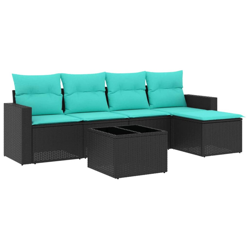 Ensemble de canapé de patio 6 pièces avec coussins pour l'extérieur