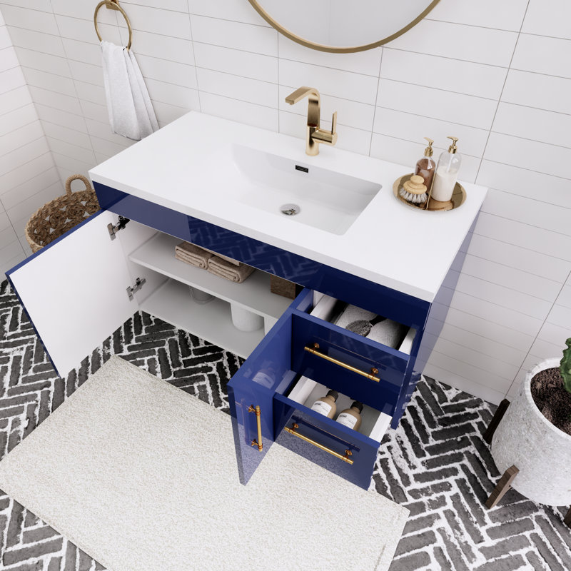 Ensemble de meuble-lavabo simple 42 po Thurnell, Bleu nuit