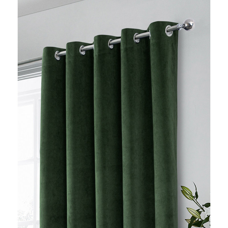 Aimien Blackout Curtain Pair, 229cm Width x 274cm Drop, Green
