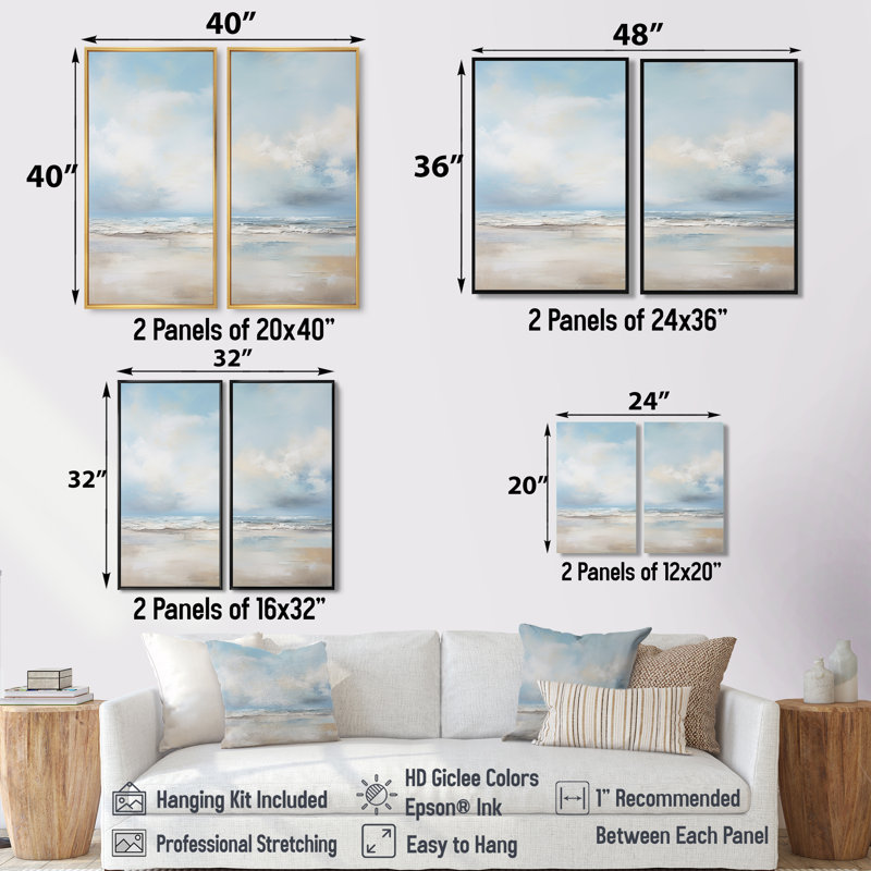 Coastal Beach Minimal Scenery V - Coastal Coastal Ocean, art mural, H 36 po x l 48 po, Impression encadrée flottante, Noir