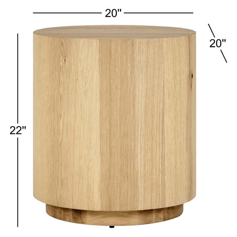 Layne 20" Round End Table, Natural