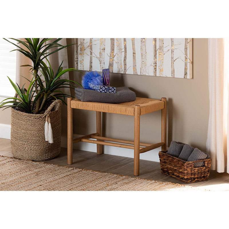 Friedlaender Solid Wood Bench, 17.7" H x 21.7" W x 13.8"D