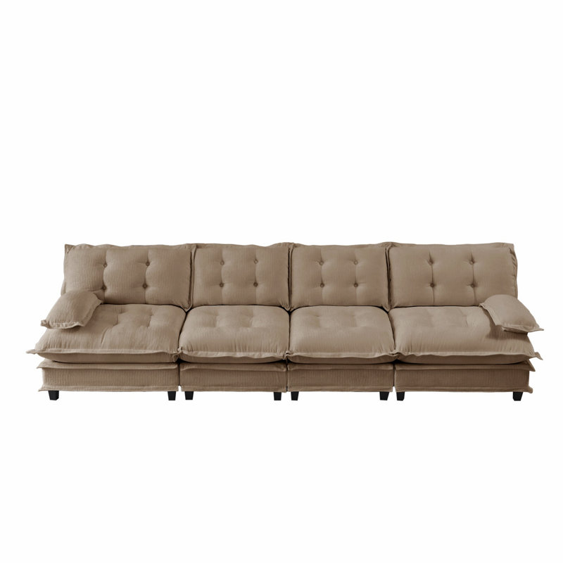 Canapé modulaire 4 places, canapé modulaire à assise profonde pour la maison, Café clair, L 138,5 po