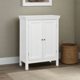 Nantwich Freestanding Two-Door Floor Accent Bathroom Storage Cabinet with Adjustable Interior Shelves
