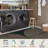Black Tan Geometric Rug 5' x 7' for Study Dining Room-694036827