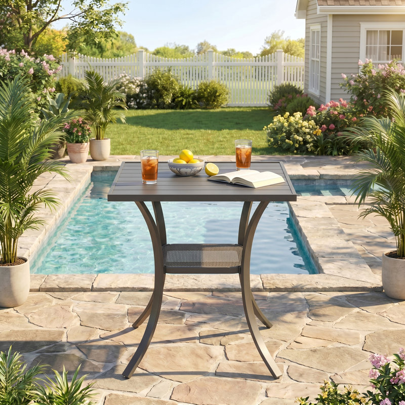 Hesson Outdoor Dining Table, Black