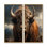 Buffalo Portrait - ensemble de 2 reproductions d'art sur toile de bison, animaux bruns