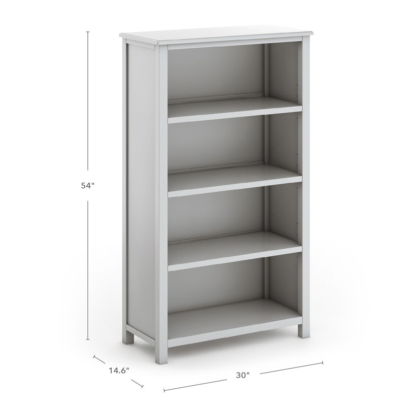Gray Adjustable Kids' 4-Shelf Wooden Bookcase