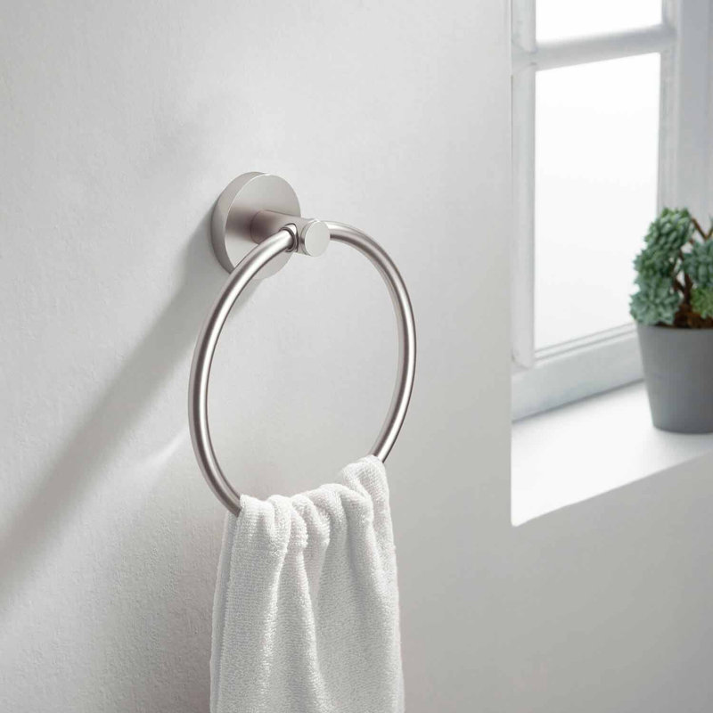 Circular Towel Ring, Brushed Nickel