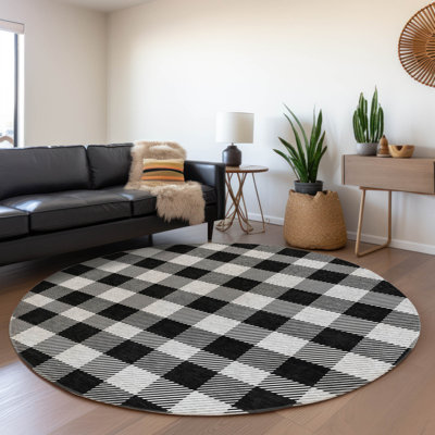 Premium Machine Washable Prisco Black Rug