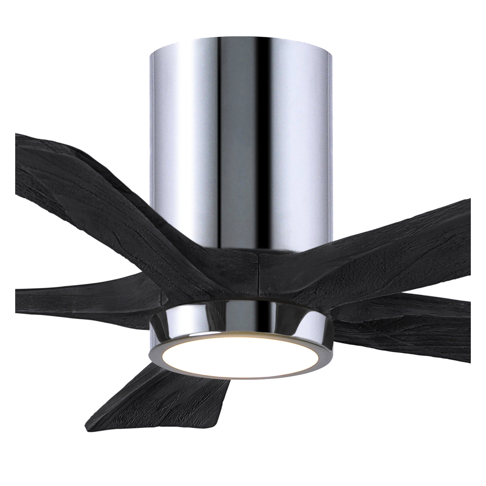 Irene 5 - Blade LED Ceiling Fan with Light Kit Included, Polished Chrome, Matte Black, 42"