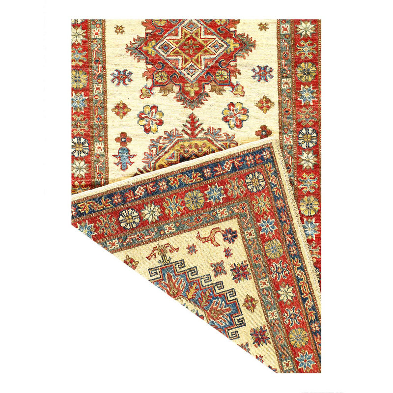 Tapis de couloir en laine Super Kazak 2 pi 7 po x 12 pi 7 po