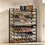 Grand range-chaussures en métal, range-chaussures empilable à 10 niveaux, rangement vertical robuste pour jusqu'à 62 paires, pour placard, entrée, garage, porte d'entrée
