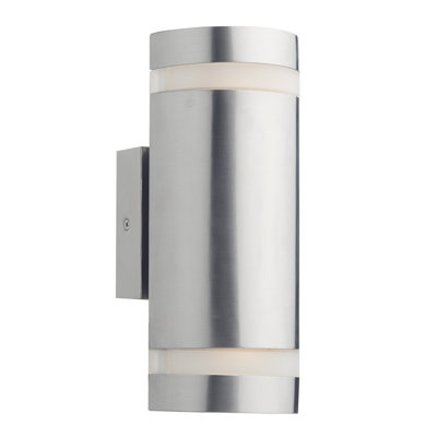 Riey Stainless Steel 2 - Bulb 26cm H Integrated LED Outdoor Armed Sconce