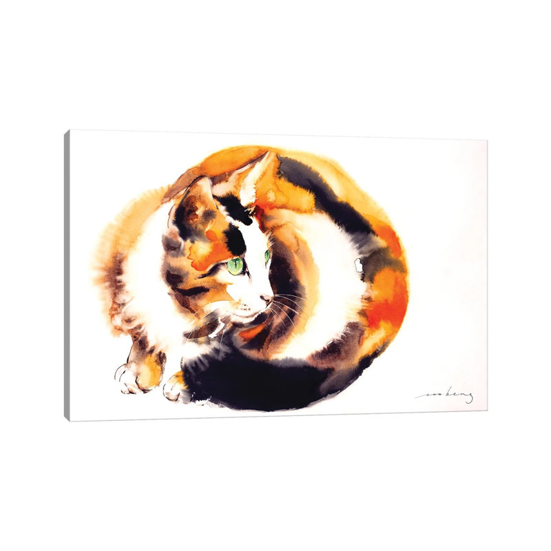Ginger Cat - Wrapped Canvas Painting, 30.48 cm H x 45.72 cm W