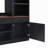 Farmhouse 4-Piece Entertainment Center With Bookshelf For Tvs, Walnut Tv Stand With Adjustable Shelves, Mid-Century Media Console With Wine Rack For Living Room-280572517
