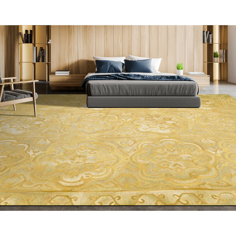 Wool Floral Area Rug, Rectangle 12' x 18'
