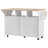 55.5" Fluted Kitchen Island with 2 Drop Leaf, Kitchen Storage Cart with Power Outlet, 4 Doors, Spice rack, Rolling Island Table with Wood-grain Top, Curved Edge for Kitchen, Dining Room-128970528