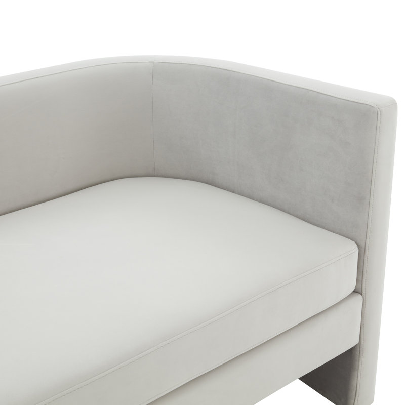 Donati 80" Velvet Square Arm Sofa, Light Gray Velvet