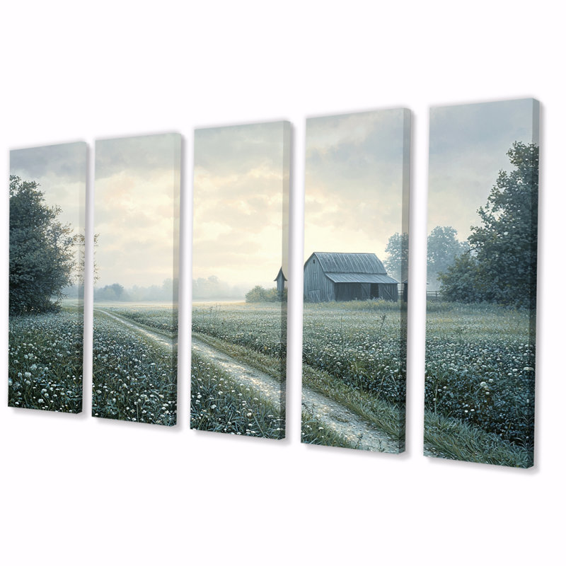 Barn Farm Photo Morning Dew - Ensemble de décoration murale de ferme, H 28 po x l 60 po