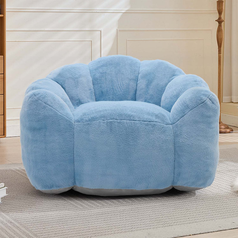 Fauteuil à billes avec anneau de traction Lotus, facile à déplacer, Bleu