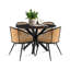 Ensemble de table de salle à manger pour 4 personnes Bertwalda avec table ronde de 39,4 po et 4 fauteuils rembourrés Boucle-900217484