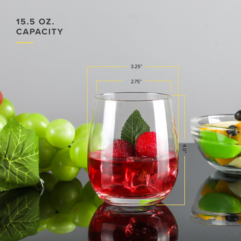 Table 12 15.5-Ounce Beverage Glasses, Lead-Free Crystal, Break Resistant