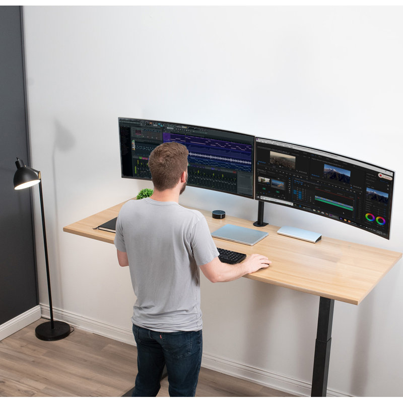 Telescoping Dual Monitor Desk Mount