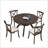 47.24''Round Rubber Wood Dining Table For 4-6 With Wooden Trestle Pedestal Base,Modern Kitchen Wooden Table Dinner Table For Dining Room, Living Room,Brown(1 Table)-911006653