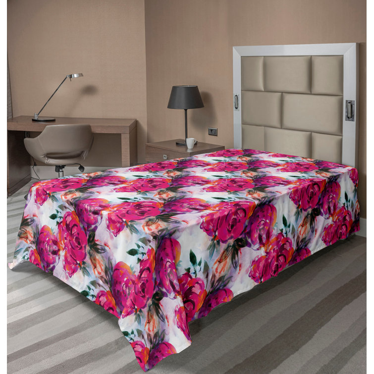 Drap plat à motif floral bohème Ambesonne