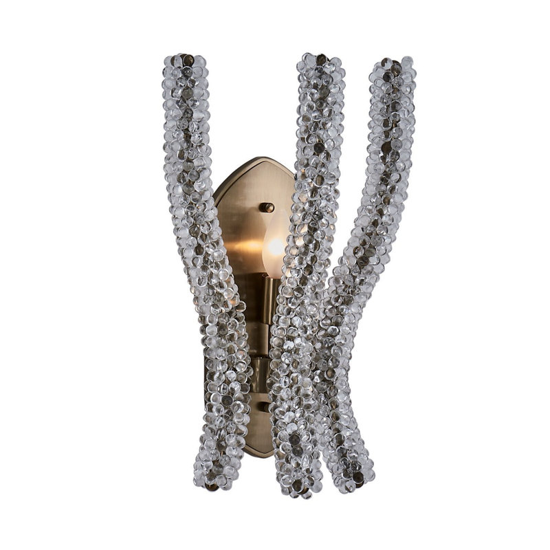 Applique murale corail en or brossé 1 LT Coral Kalco, Clear